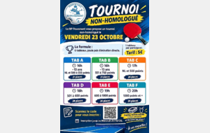 Tournoi non homologué - Vendredi 23 octobre