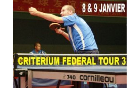RESULTATS CRITERIUM FEDERAL : 8 &amp; 9 JANVIER
