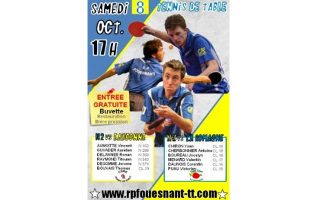 RESULTATS CHAMPIONNAT J2 : 7, 8 &amp; 9 OCTOBRE