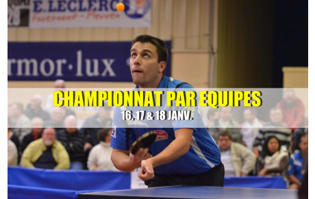 RÉSULTATS CHAMPIONNAT PAR EQUIPES J1 : 16, 17 &amp; 18 JANV.