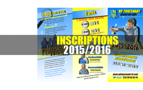 INSCRIPTIONS 2015/2016